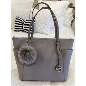 MICHAEL KORS Pearl Grey Top Zip Tote